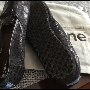 TOMS BLACK GLITTER Classic